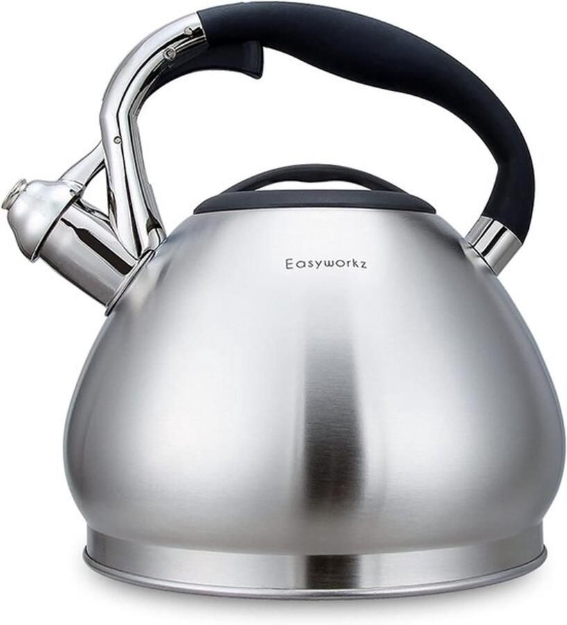 Fluitende Kookplaat Thee Waterkoker Food Grade Roestvrij Staal Hot Waster Thee Pot Met Luid Fluit Zilver (2.3l)