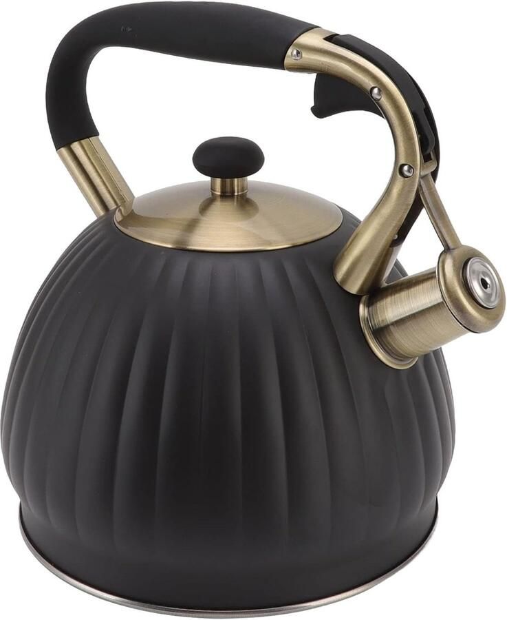 Fluitende Theeketel Waterketel Roestvrijstaal Snel Water Koken Grote Capaciteit 35L 19 x 23 cm Zwart
