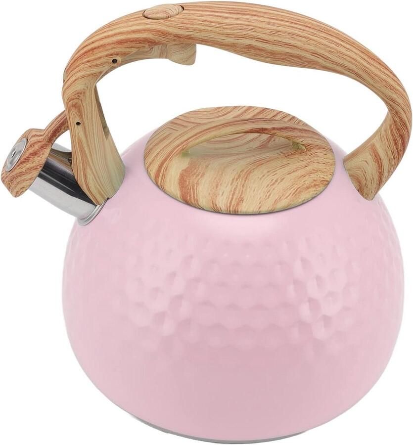 Waterkoker met fluit Theeketel Fornuis Snel Water Koken Gelijkmatige Warmte 3 Liter Roze