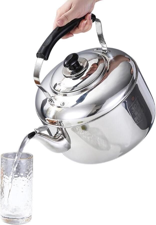 Fluitende theeketel Waterkoker fornuis Water koken Verbrandingspreventie systeem 3 Liter capaciteit Zilver