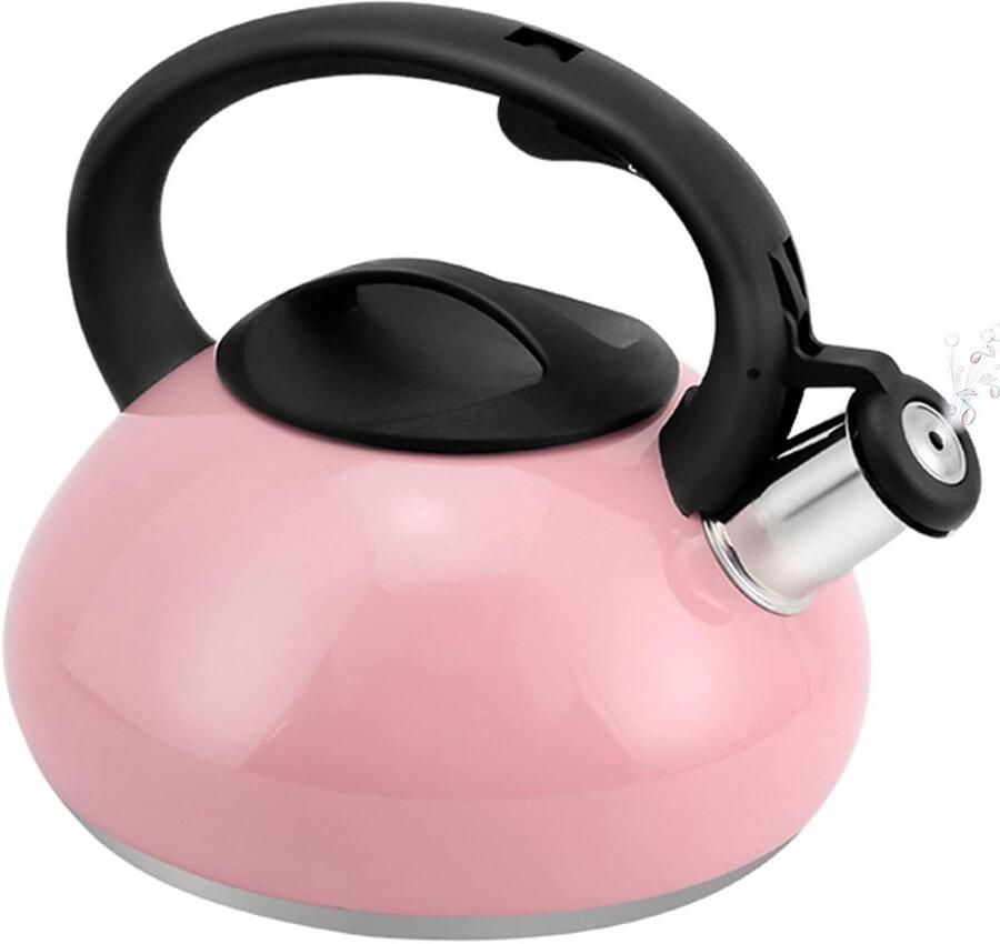 Fluitende Theeketel Waterkoker Kookplaat Thee Zetten Roestvrij Staal 2.3 Liter Roze