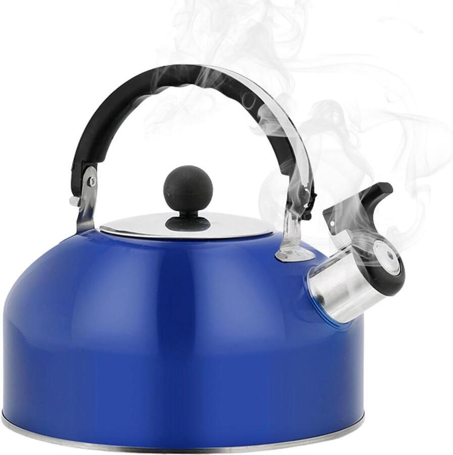 Fluitende theeketel Waterkoker RVS Water koken Inductie geschikt 1.8 Liter Donkerblauw