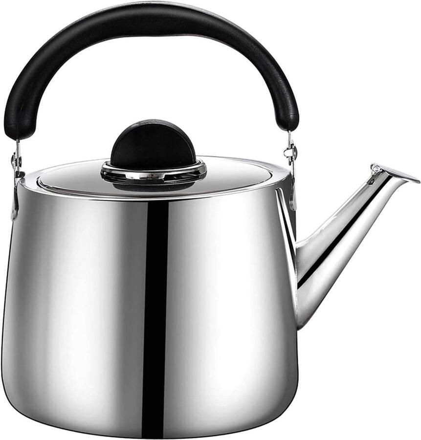 Fluitende theeketel Waterkoker staal Thee zetten Grote diameter vulling 3 Liter Zilver