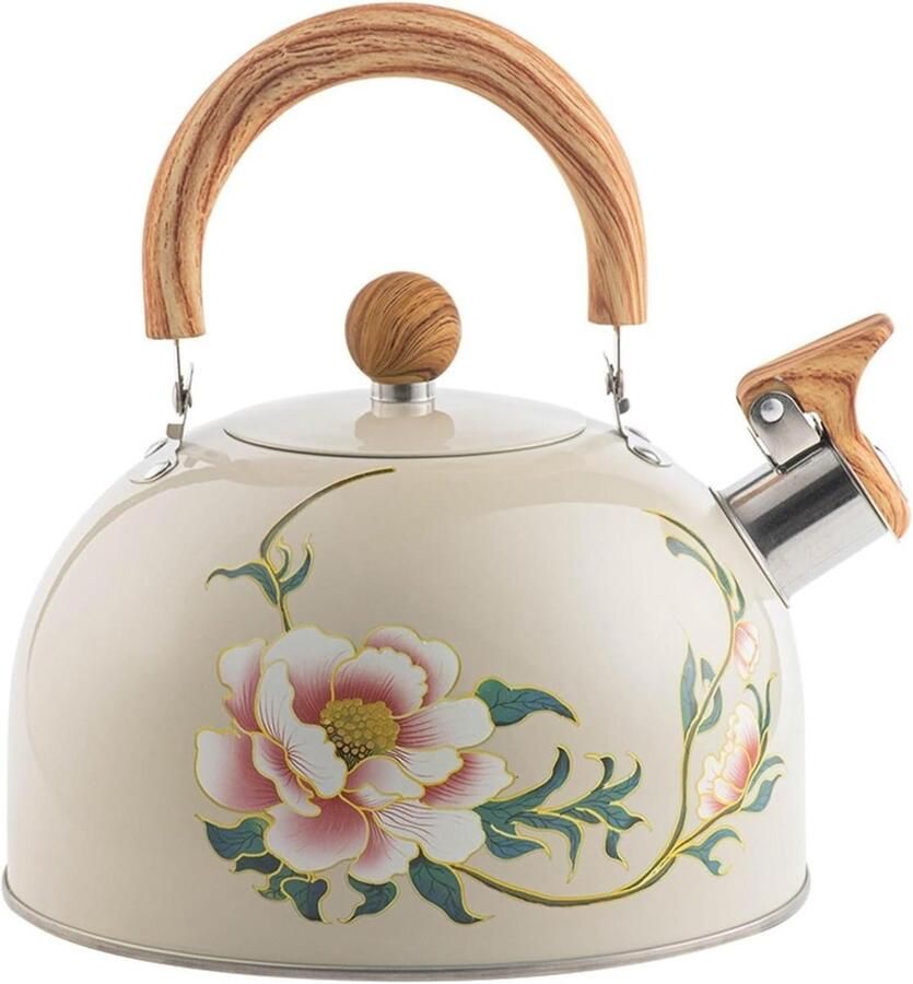 Fluitende Theeketel Waterkoker Thee Zetten Roestvrij Staal 3 Liter Beige