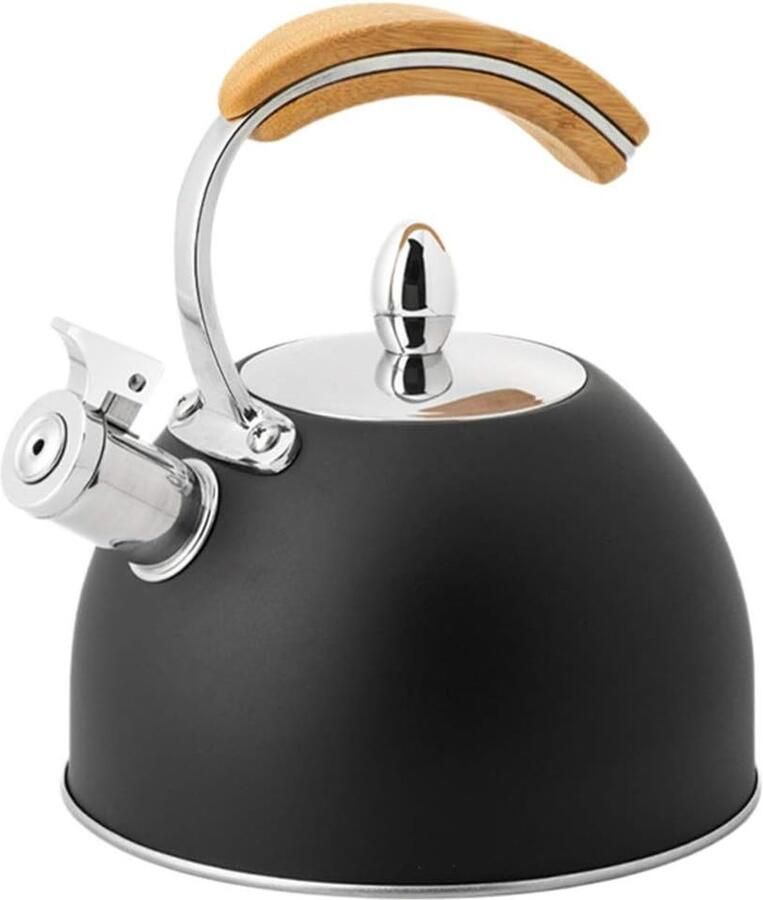 Fluitende Theeketel Waterkoker Theepot Thee Zetten Hout Hittebestendig Handvat 3L Capaciteit Zwart