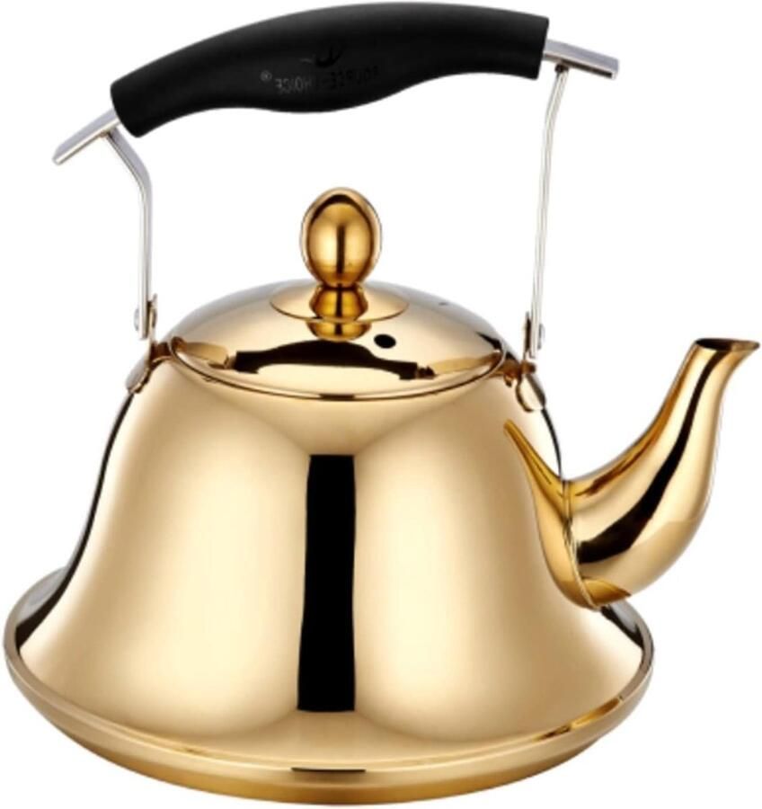 Fluitende theepot Waterkoker fornuis Water koken Anti-verbrandingsgreep 3 liter Zilver