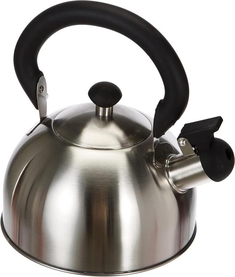 Fluitende Waterketel Klassieke Ketel Koffie en Thee Geschikt voor Inductie 1.5 Liter Zilver Zwart - Foto 1