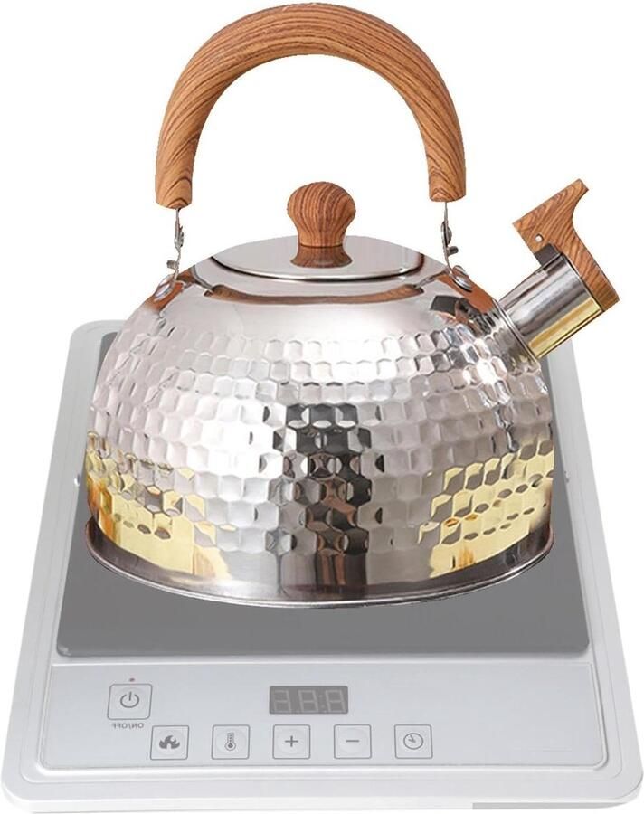 Fluitende Waterketel Theeketel RVS Water Koken Luid Fluit Signaal 2 Liter Capaciteit Gehamerd Natuurlijk