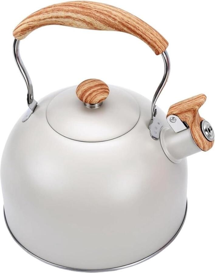 Waterkoker met Fluitje Theeketel RVS Water Koken Voedselveilig Roestvrij Staal 3 Liter Zwart