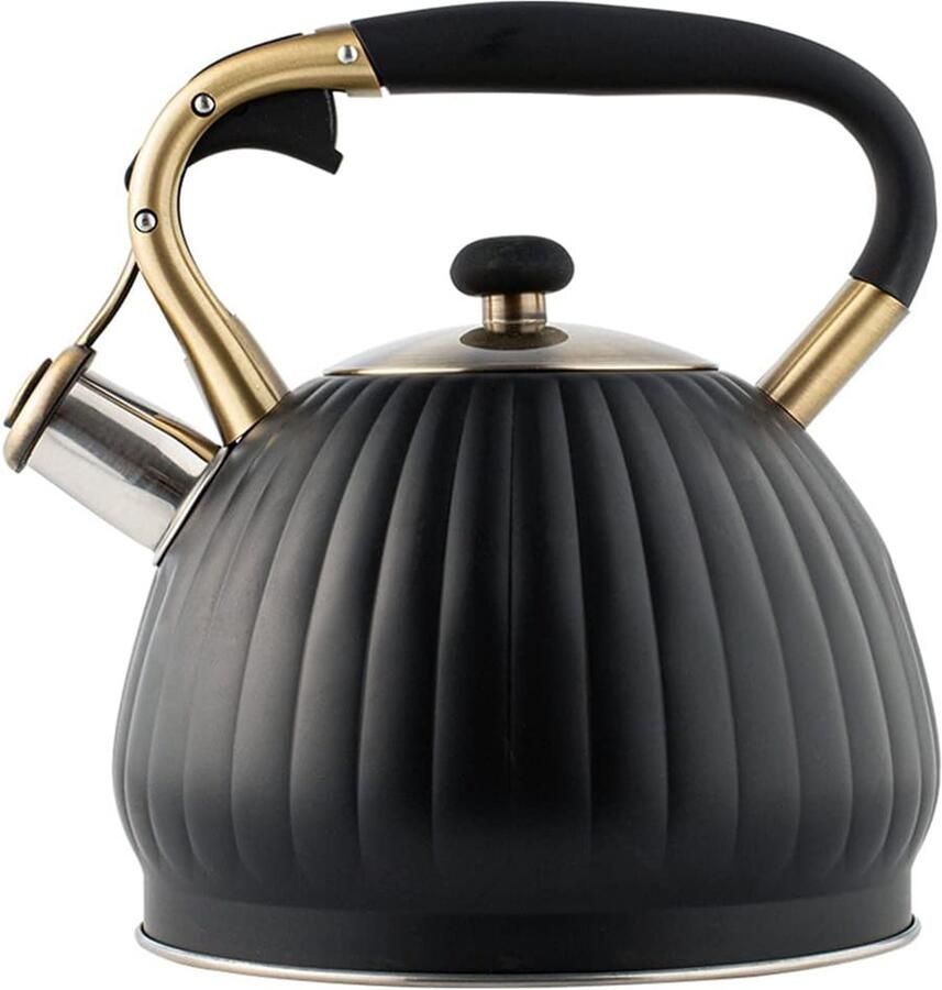 Fluitende Waterketel Theepot Kookketel Water Verwarmen Automatisch Fluit Signaal 3.5 Liter Capaciteit Zwart