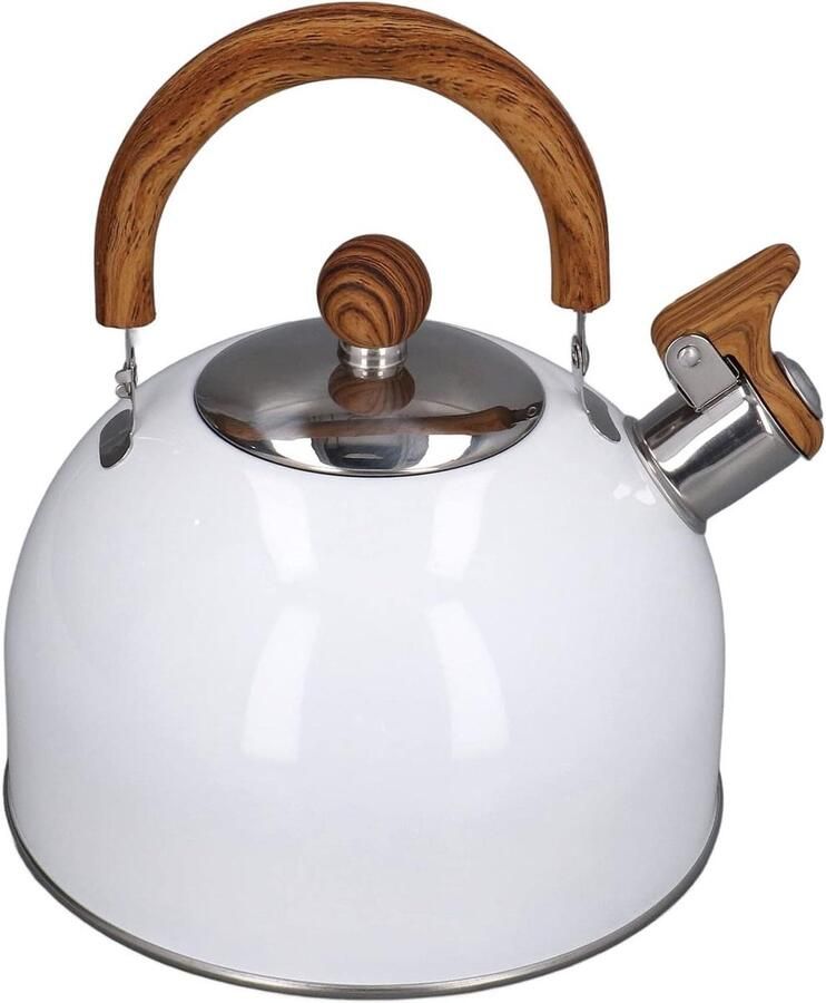 Fluitende Waterkoker Keuken Ketel Snel Water Koken Hoorbare Waarschuwing 2.5 Liter Wit