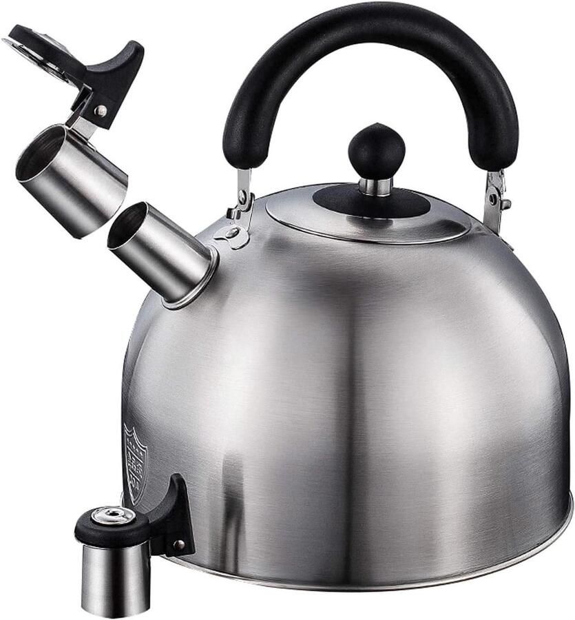 Fluitende Waterkoker Theeketel Roestvrij Staal Koffie en Thee Vijflaags Composiet Bodem 5 Liter Zilver