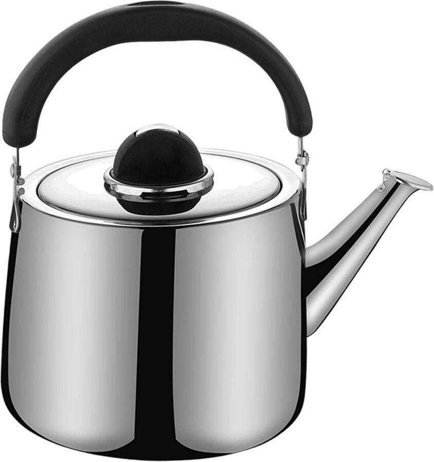 Fluitende Waterkoker Theeketel RVS Koffie en Thee Zetten Luid Fluit Signaal 2 Liter Zilver
