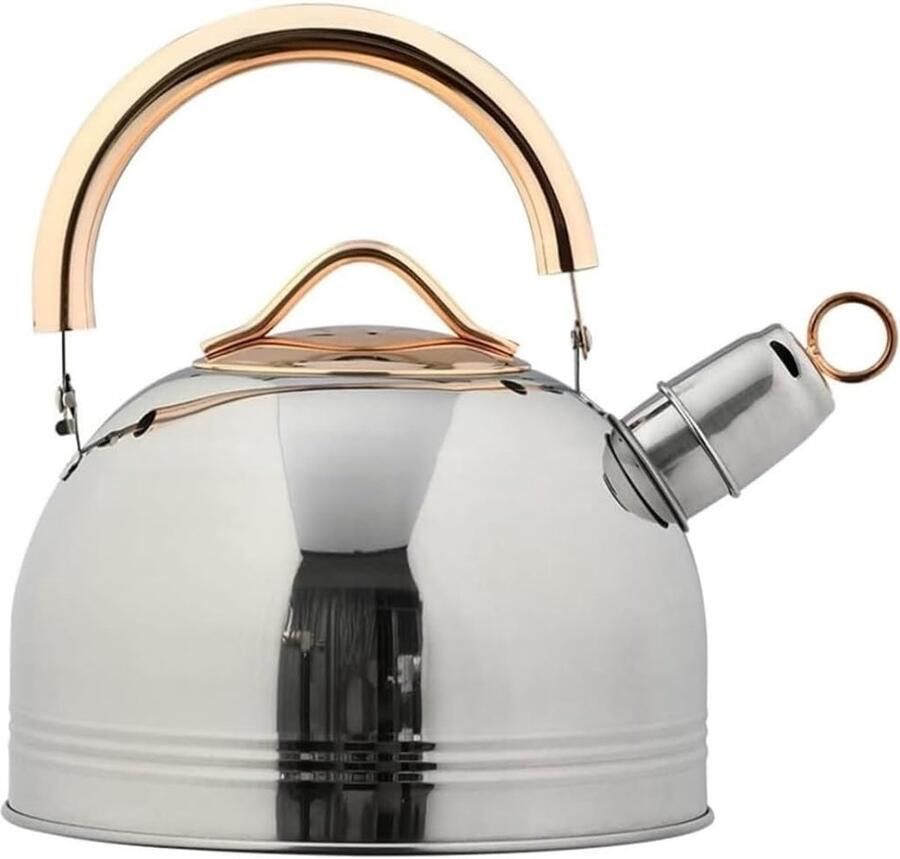 Fluitende Waterkoker Theepot Fornuis Water Koken Ingebouwd Fluitje 3 Liter Zilver