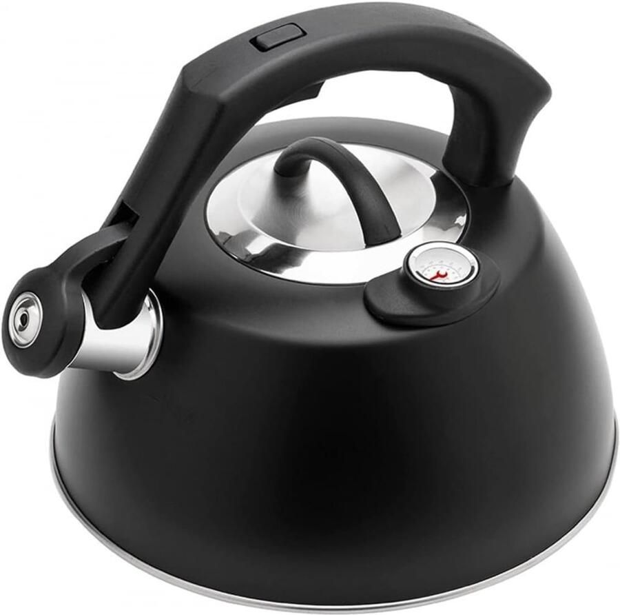 Fluitende Waterkoker Theepot Fornuis Water Koken Met Temperatuurmeter 2.5 Liter Zwart