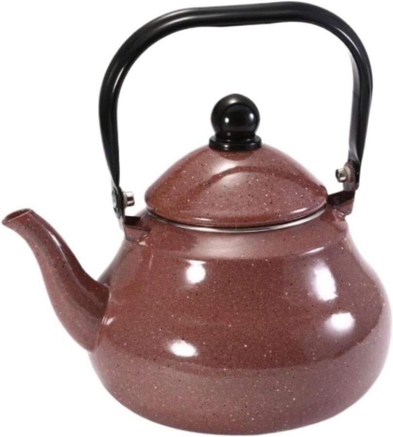 Fluitende Waterkoker Theepot Ketel Koffie Thee Zetten Verdikt Emaille Materiaal 2.5 Liter Capaciteit Bruin