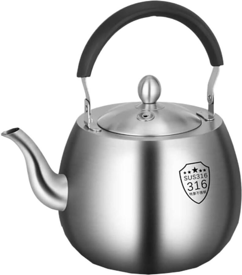 Fluitende Waterkoker Theepot Kookplaat Water Koken Grote Capaciteit 4 Liter Zilver