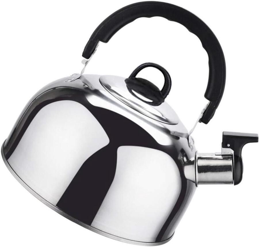 Fluitende Waterkoker Theepot Roestvrij Staal Water Koken Met Fluitfunctie 1.8 Liter Zilver