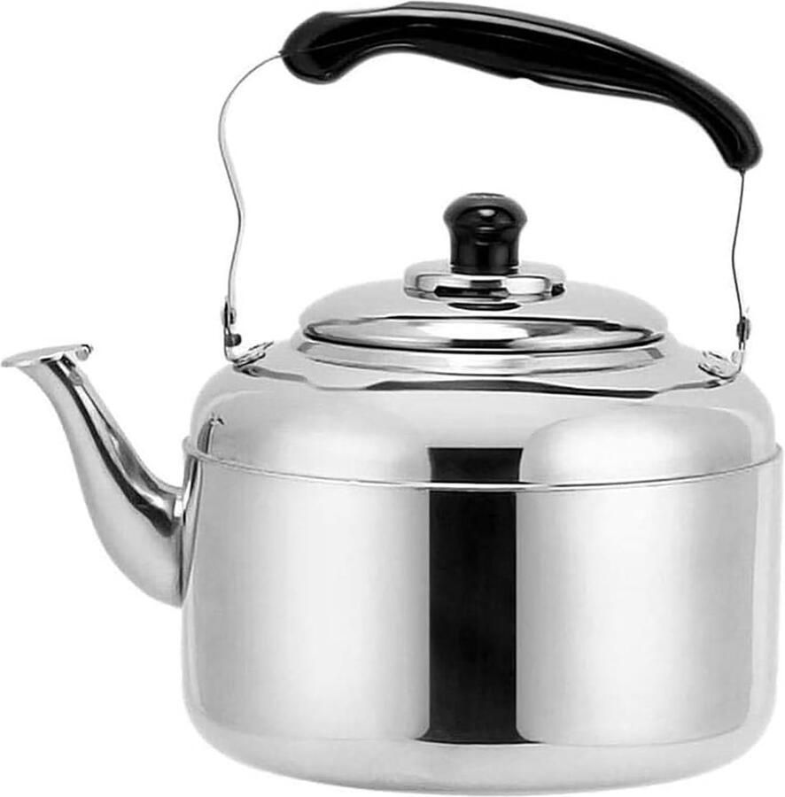 Fluitende Waterkoker Theepot RVS Thuis en Camping Anti-brandwonden handvat Grote capaciteit Zilver