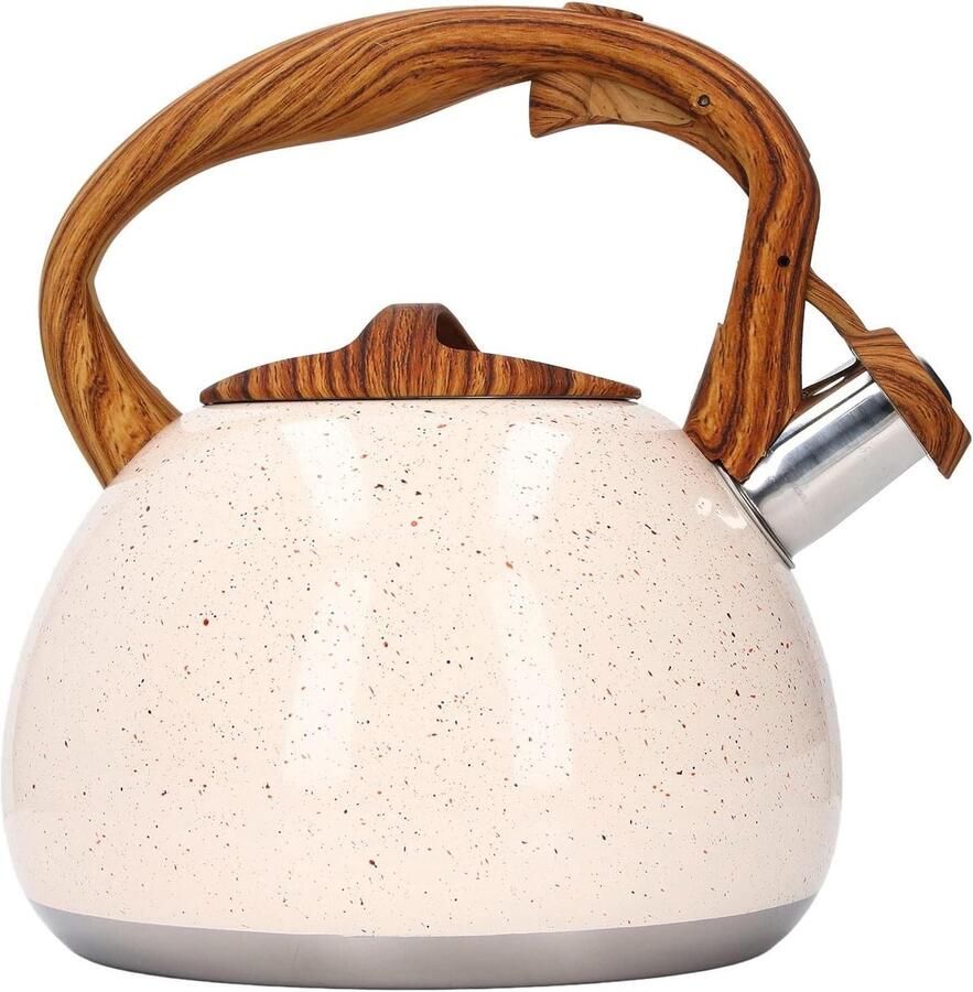 Fluitende Theeketel RVS Waterkoker Koffie Thee Zetten Handige Tuitknop 3 Liter Capaciteit Zilver