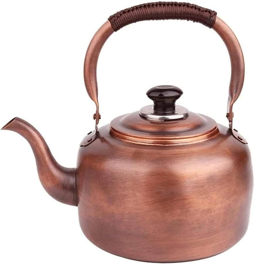 Fluitketel Koper Theepot Waterkoker Thee Zetten Luid Fluitje 3 Liter Koperkleurig