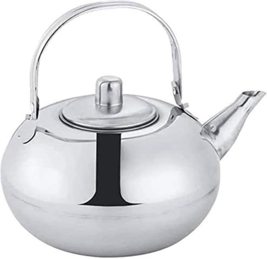 Waterkoker Roestvrijstaal Theepot Kookplaat Water Koken Automatisch Fluit Signaal 1.5 Liter Blauw Zilver