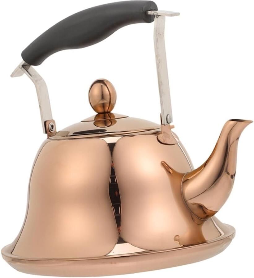 Fluitketel Roestvrij Staal Theepot Waterkoker Snel Water Koken Inductie Geschikt 1.0 Liter Rosé Goud