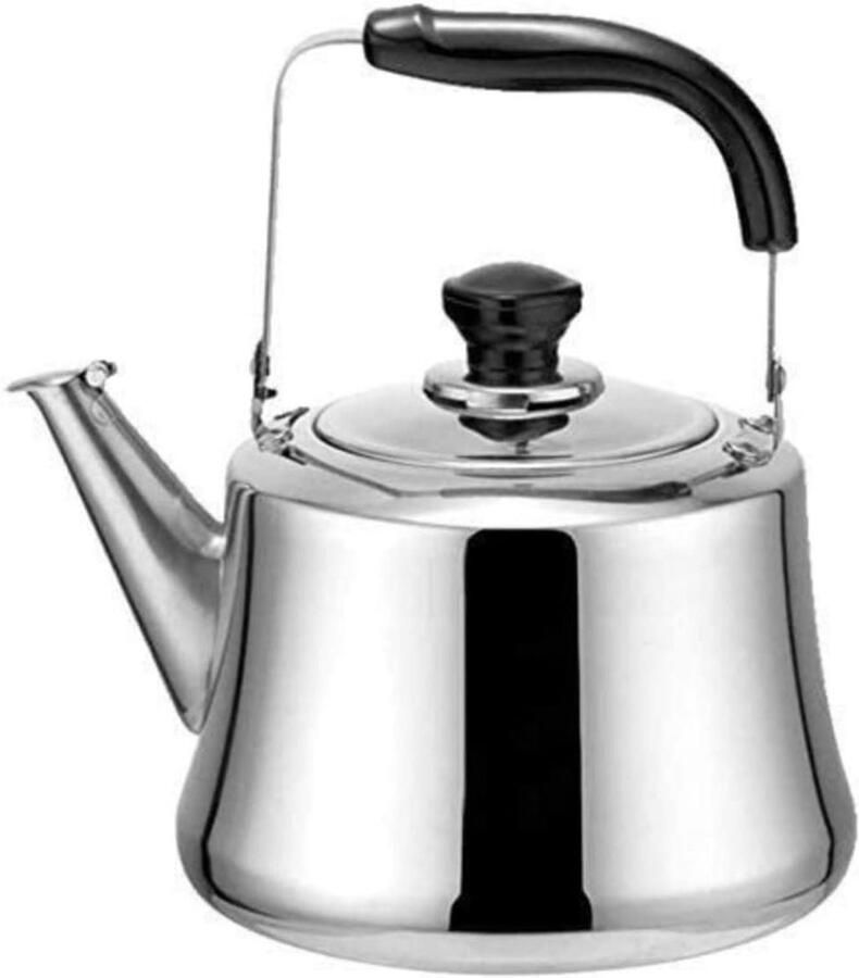 Fluitketel RVS Waterkoker Theepot Water Koken Gelijkmatige Warmteverdeling 5L Zilverkleurig