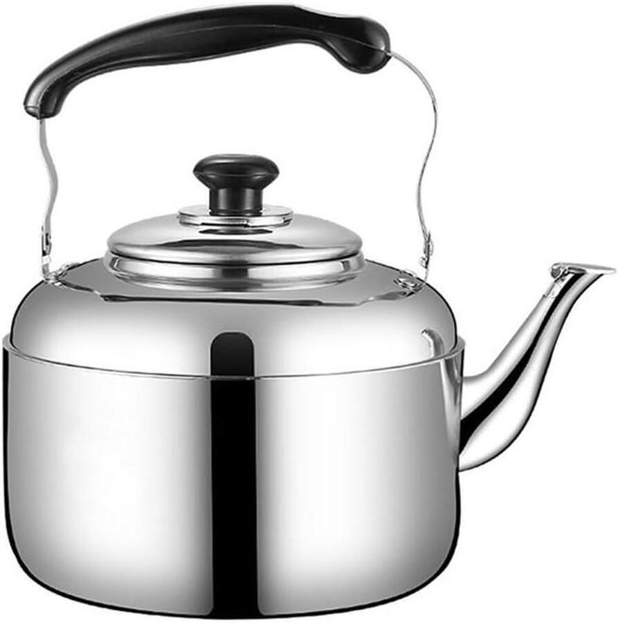 Fluitketel Roestvrijstaal Waterkoker Inductie Water Koken Automatisch Fluitje 1.5 Liter Zilver