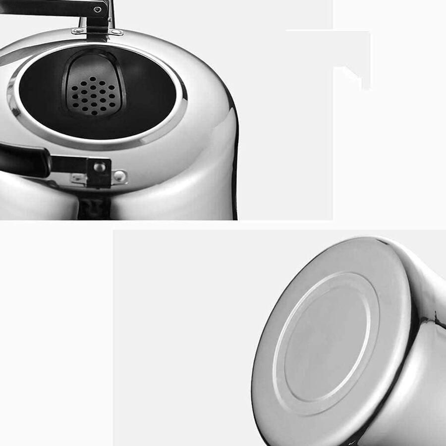 Fluitketel Roestvrij Staal Waterketel Kookplaat Water Koken Geschikt voor Alle Kookplaten 3L Zilver