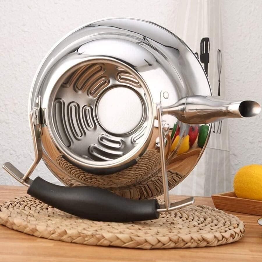 Fluitketel Roestvrij Staal Waterketel Kookplaat Water Koken Geschikt voor Alle Kookplaten 6L Zilver