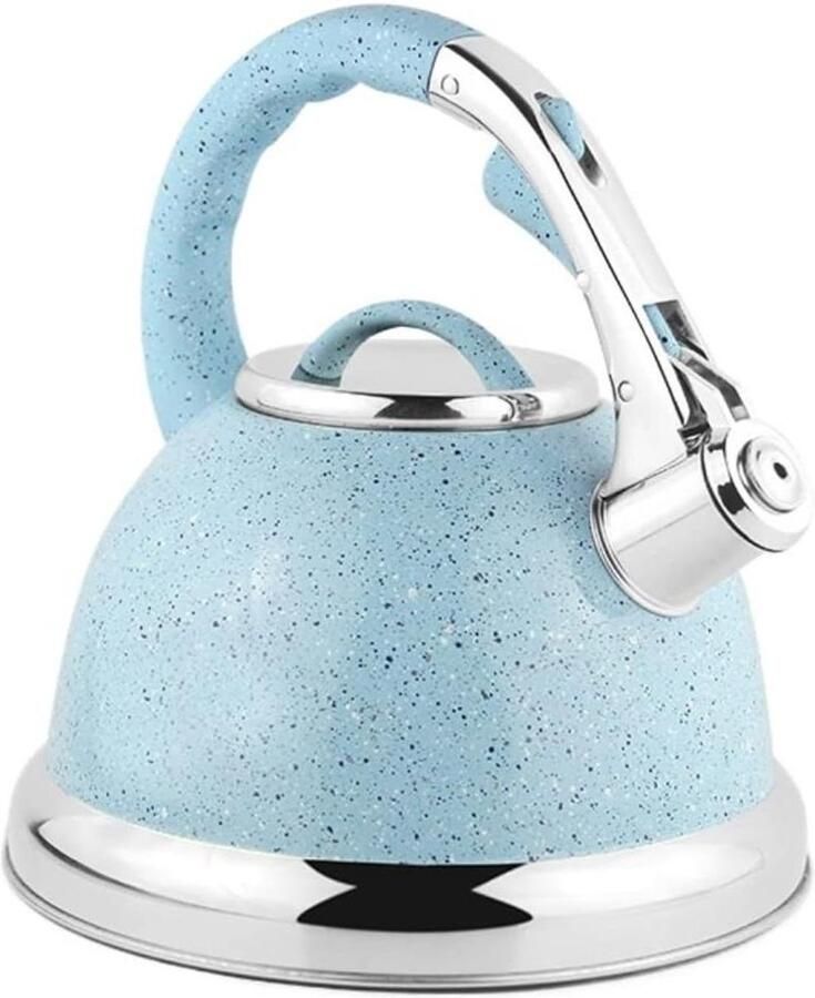 Fluitketel Roestvrij Staal Waterketel Kookplaat Water Koken Snelle Verwarming 3.5L Blauw