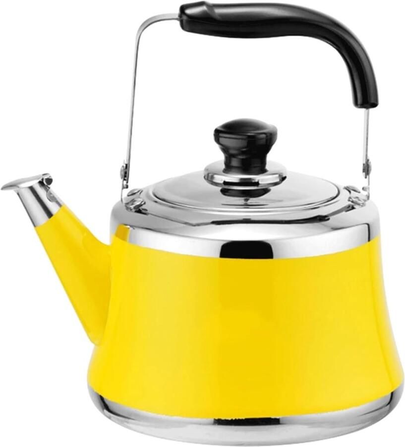 Fluitketel Roestvrij Staal Waterkoker Keuken Water Koken Voor Alle Vuren 1.5 Liter Zonnig Geel