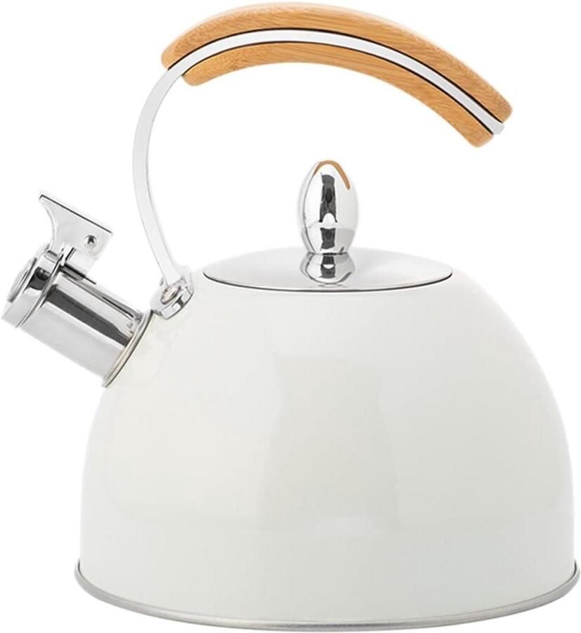 Fluitketel Roestvrij Staal Waterkoker Kookplaat Theepot Water Koken Automatisch Fluitend 3L Zilver