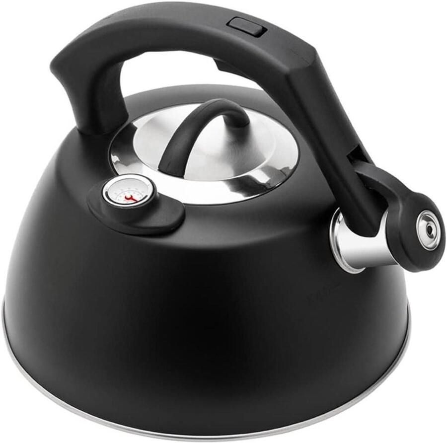 Geklokte Waterkoker Theepot Ketel Water Koken Met Ingebouwde Thermometer 2.5L Zwart
