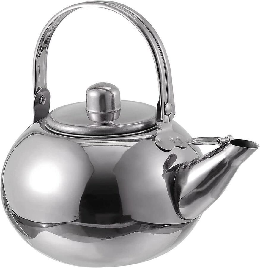 Fluitketel Roestvrij Staal Waterkoker Theepot Thee Zetten Gelijkmatige Warmtegeleiding 1.7L Blauw Zilver