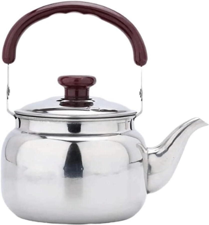 Fluitketel Roestvrij Staal Waterkoker Theepot Water Koken Geschikt voor Alle Fornuizen 2L Zilver
