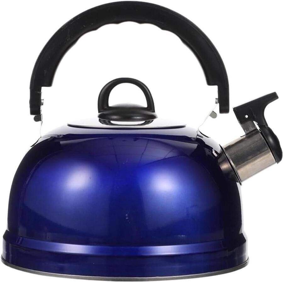 Fluitketel Roestvrij Staal Waterkoker Theepot Water Koken Luid Fluitje 3L Blauw
