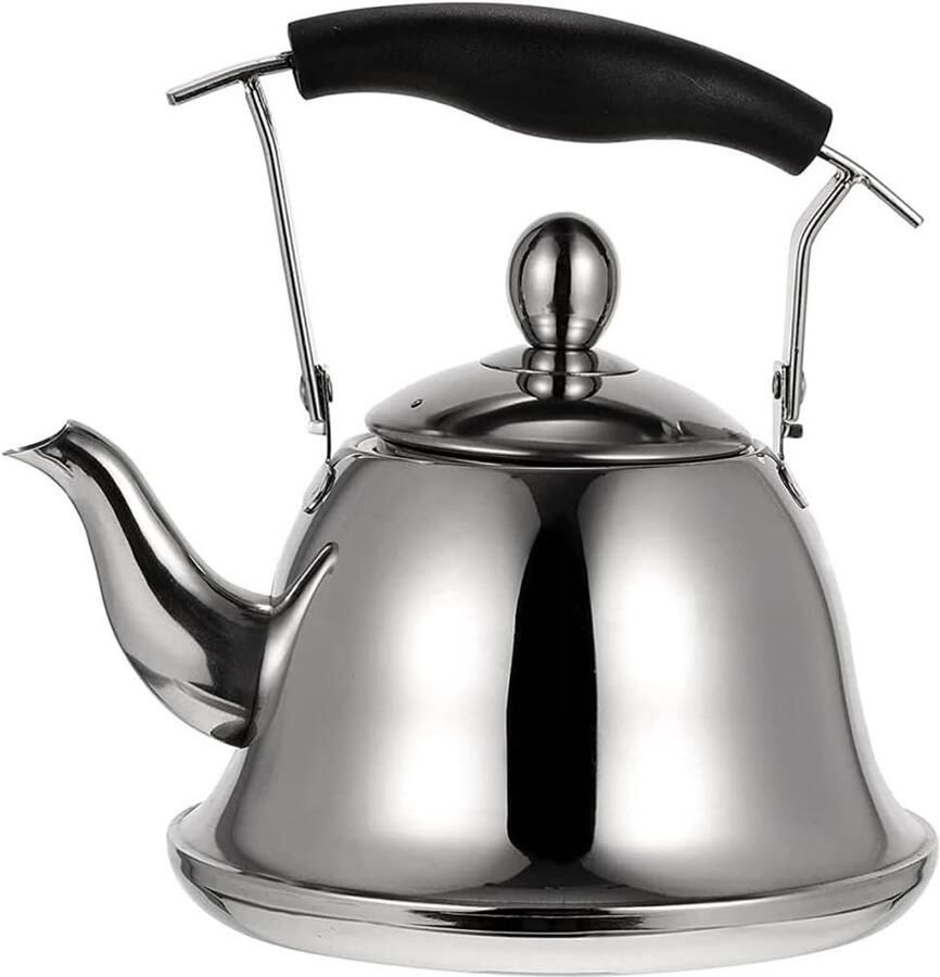Fluitketel Roestvrijstaal Waterkoker Theepot Water Koken Automatisch Fluiten 2 Liter Zilver
