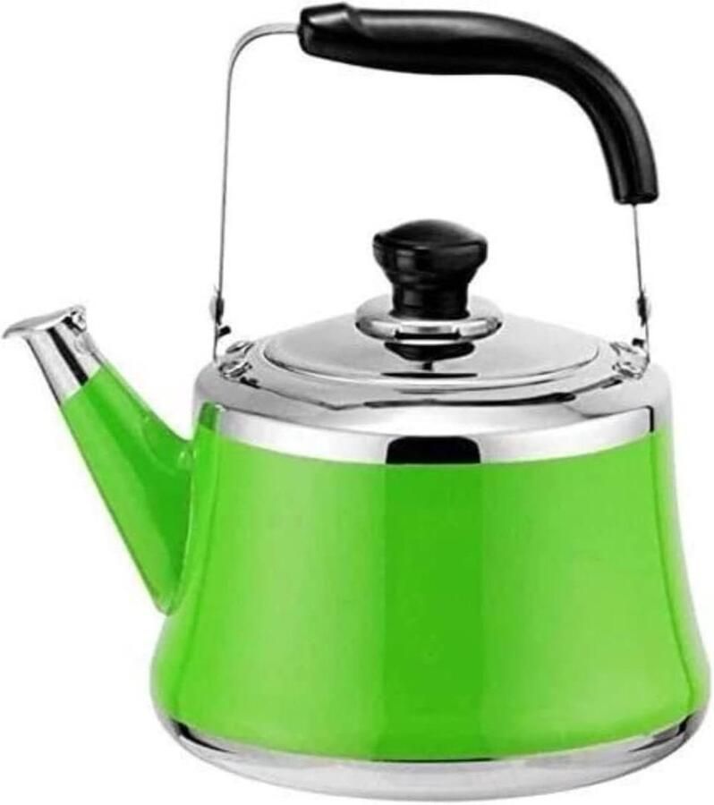 Waterkoker Roestvrijstaal Theeketel Kookplaat Water Koken Gelijkmatige Warmteverdeling 3L Capaciteit Groen
