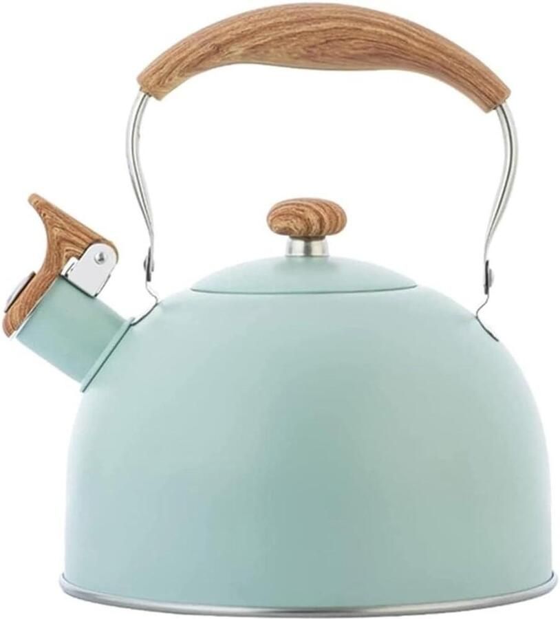 Fluitketel RVS Theeketel Waterkoker Snel Water Koken Luid Fluitje 2.5 Liter Zilverkleurig