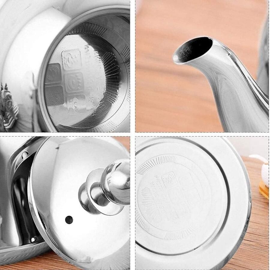 Fluitketel RVS Theepot Ketel Water Koken Grote Diameter 3L Zilver - Foto 2