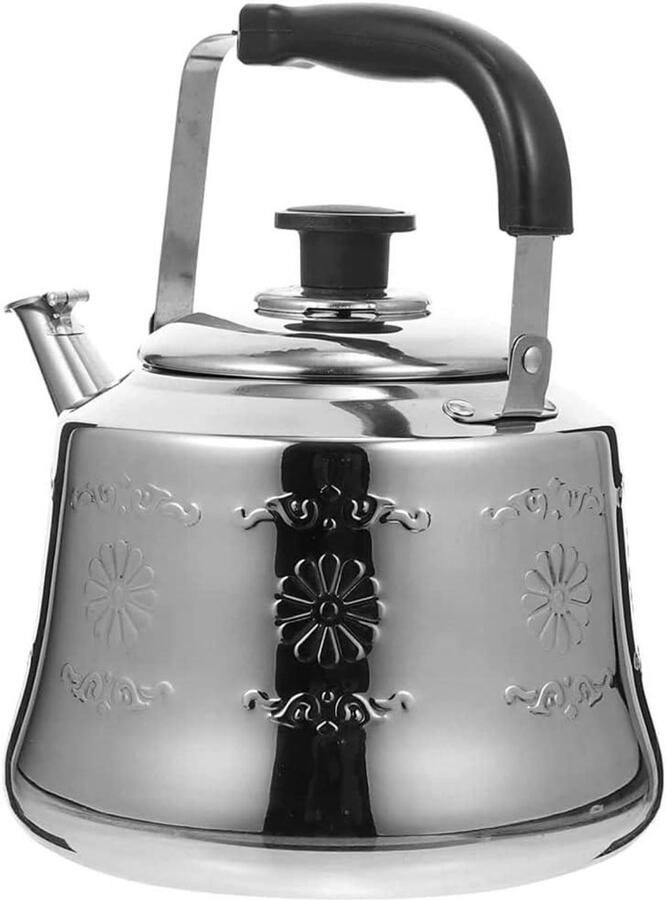 Fluitketel RVS Theepot Waterkoker Water Koken Luid Fluitend Geluid 3L Zilver