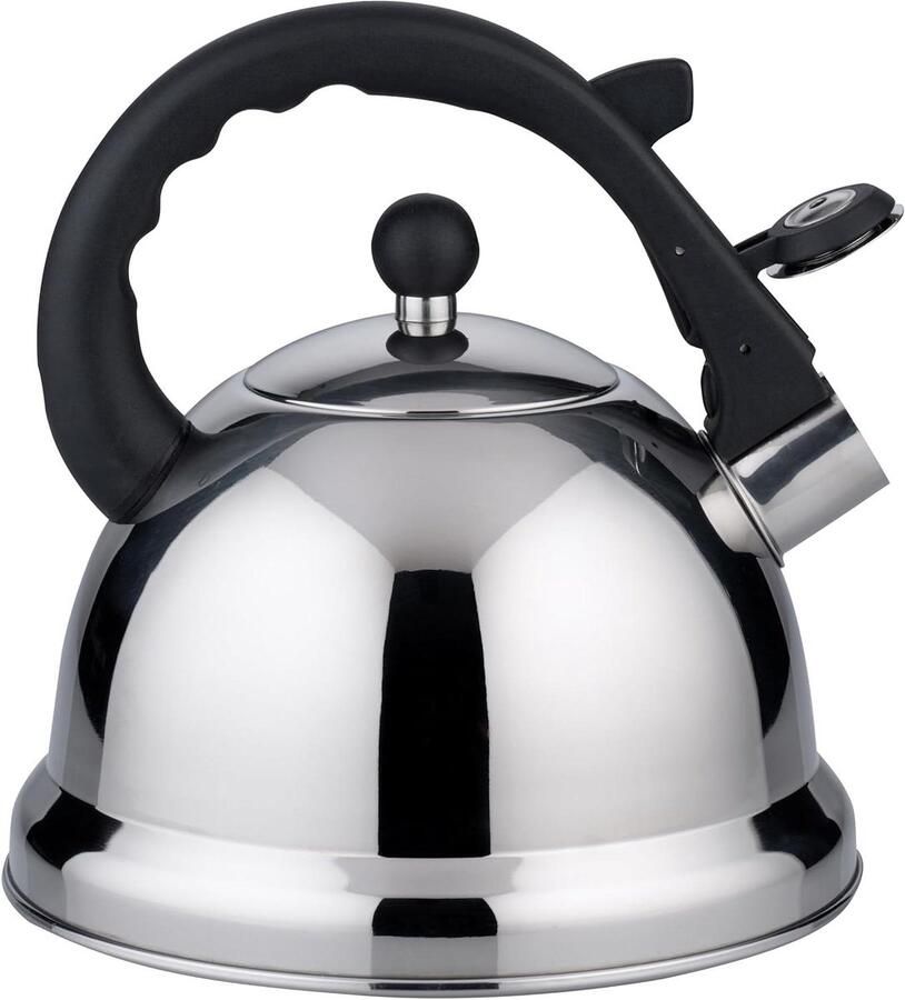 Fluitketel RVS Waterketel Fornuis Thee Water Koken Energiebesparende Bodem 2.4 Liter Zilver
