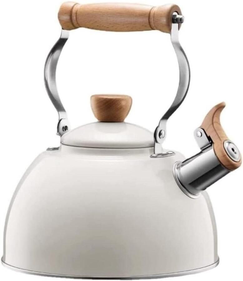 Fluitketel RVS Waterketel Fornuis Water Koken Composiet Bodem 2.5 Liter Wit