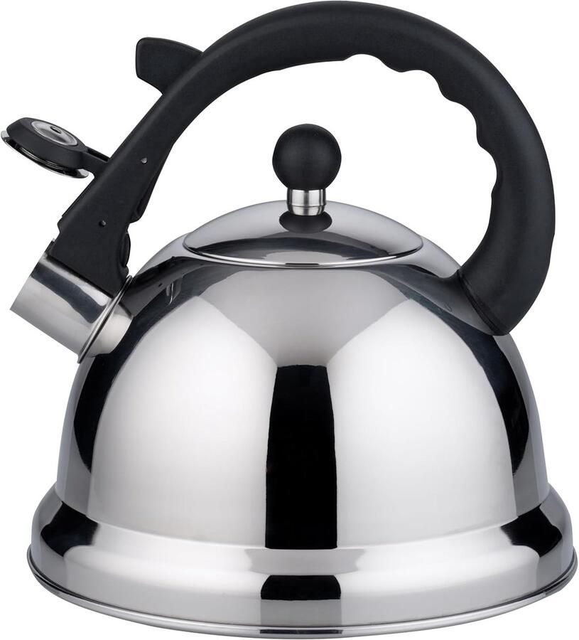 Fluitketel RVS Waterketel Fornuis Water Koken Energiebesparende Bodem 2.4 Liter Zilver
