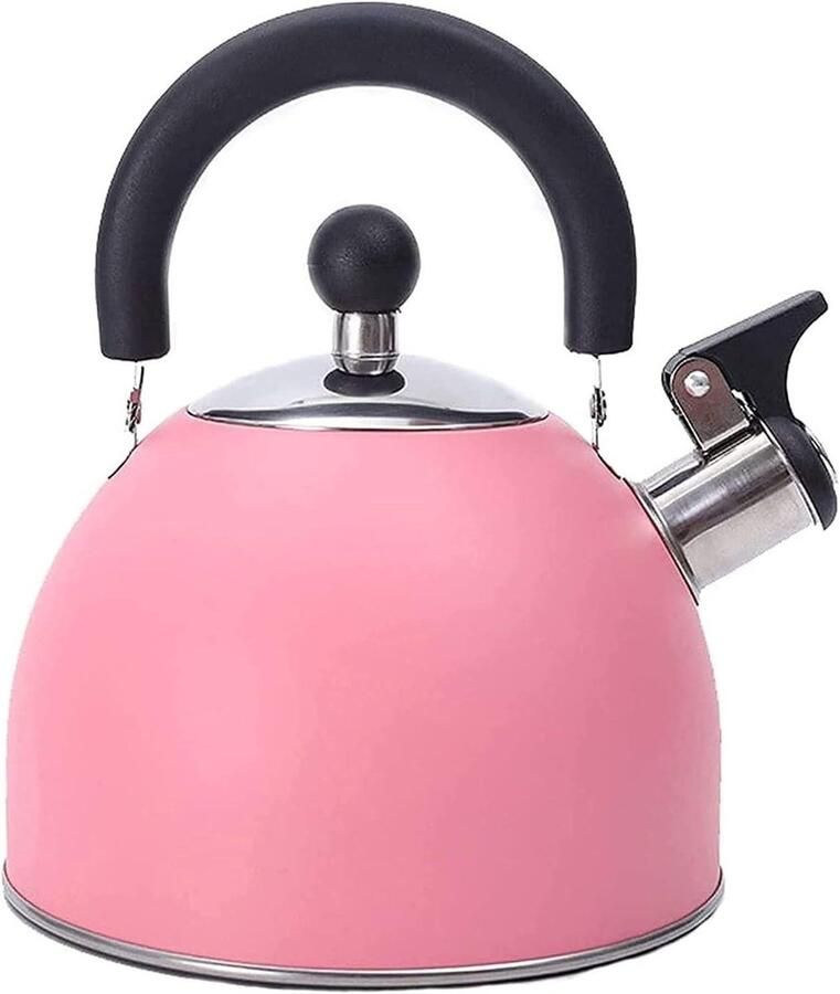 Fluitketel RVS Waterkoker Camping Water Koken Grote Uitloop 2 Liter Roze