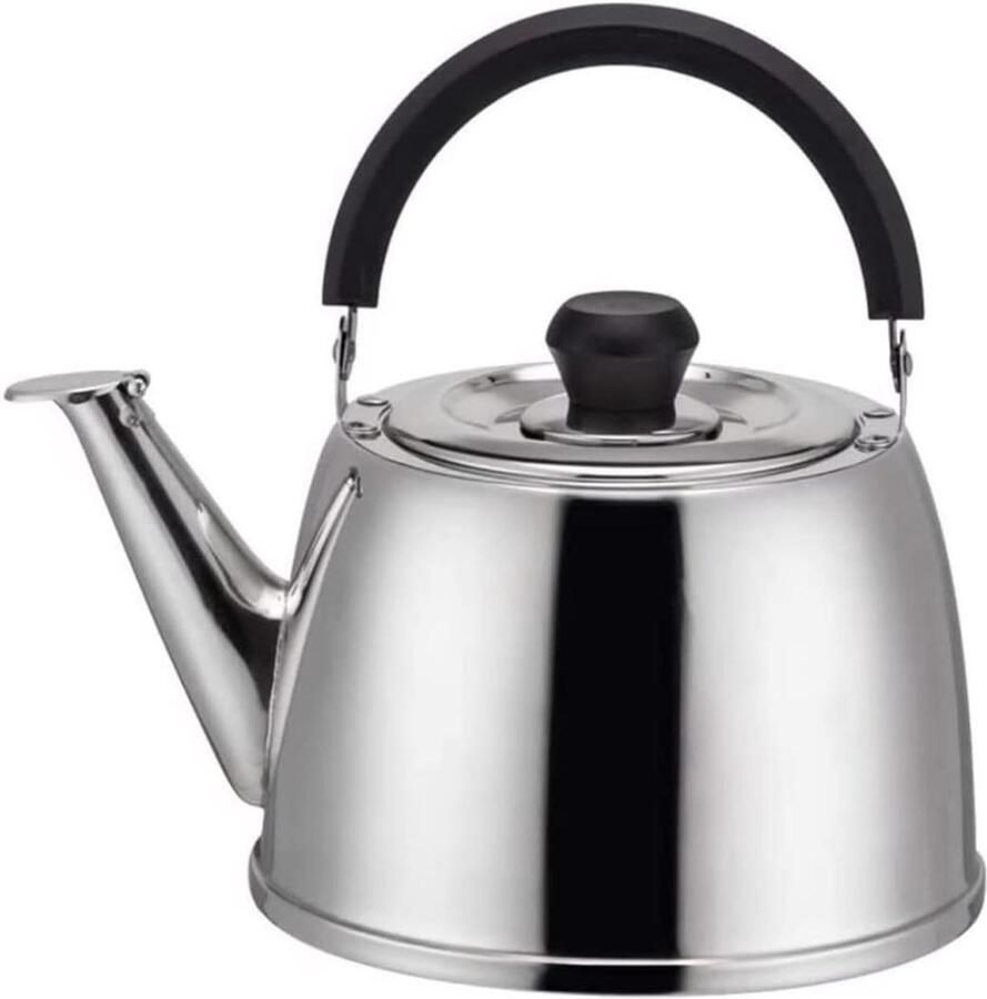 Fluitketel RVS Waterkoker Keuken Water Koken Luid Fluitgeluid 4L Zilver