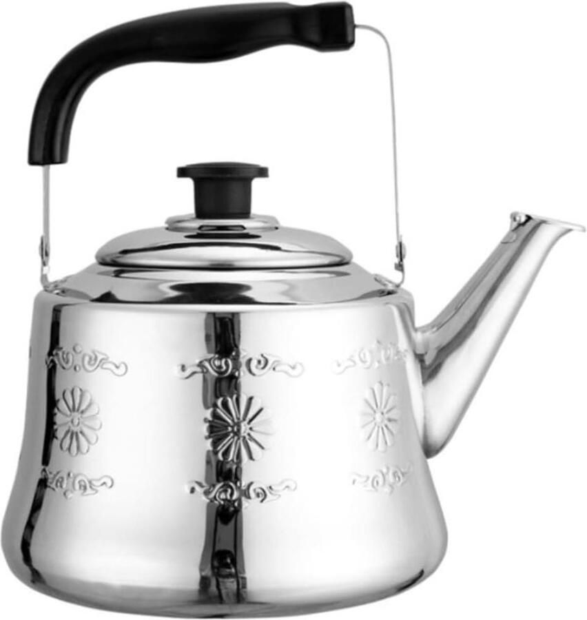 Fluitketel RVS Waterkoker Kookplaat Water Koken Verdikt Composiet Bodem 6L Zilver