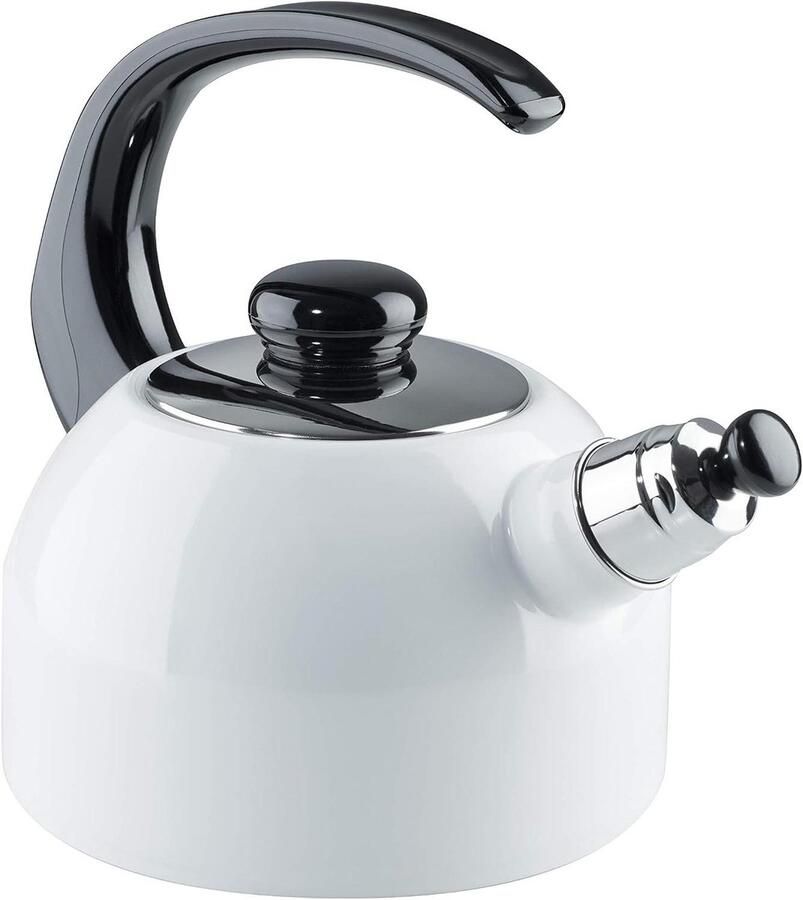 Fluitketel Waterketel Water Koken 3-voudig geëmailleerd 2 Liter Wit - Foto 2